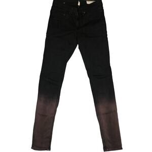 RAG & BONE Jeans Womens Size 25 Leggings RUSTED OMBRE Pants Black Red